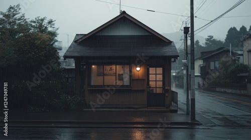 Rainy Japanese Town House photo