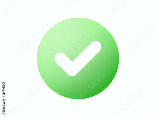 Round Check Confirm Button Icon