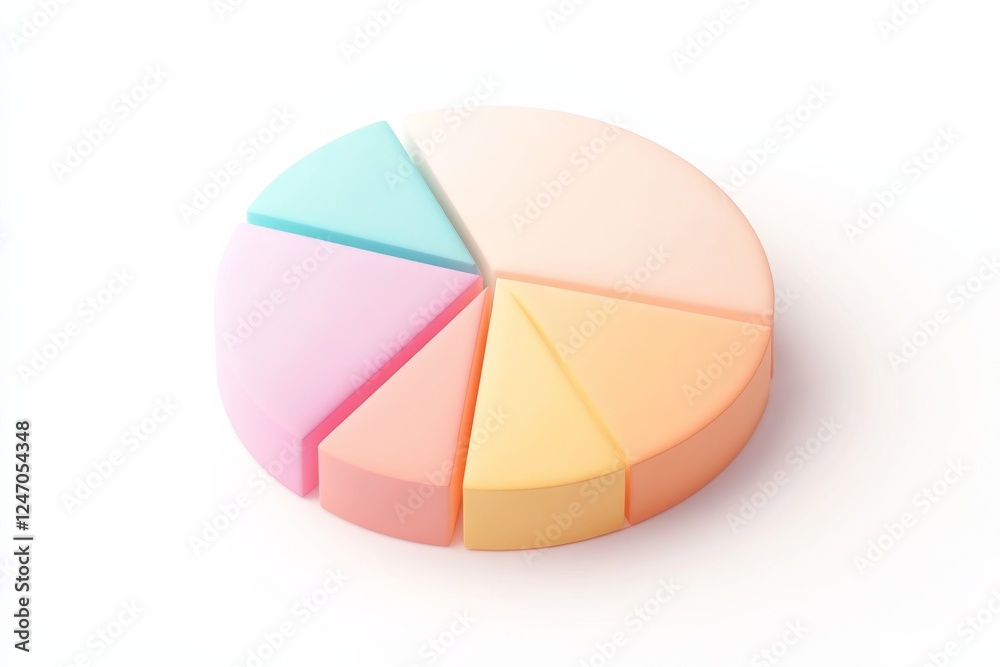 Obraz premium Creative flat illustration of a colorful pie chart with sections representing data proportions