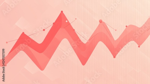 Abstract red wave chart graph showing growth and progress.