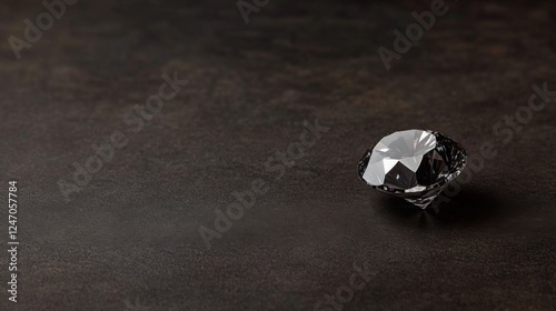 Diamond on dark surface, luxury, elegant, closeup,  High-quality gem.  Possible use Jewelry, marketing photo