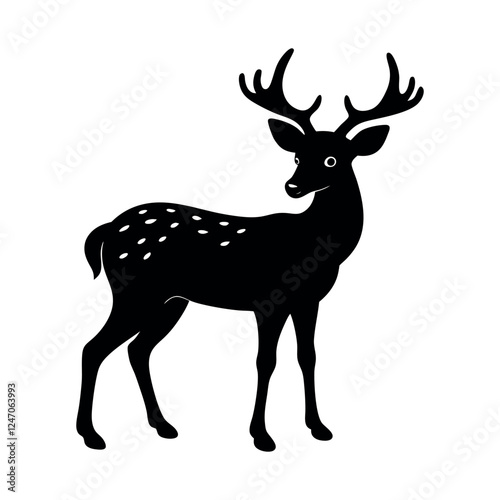 Modern Fallow Deer Silhouette Vector Graphics for Creative Works
