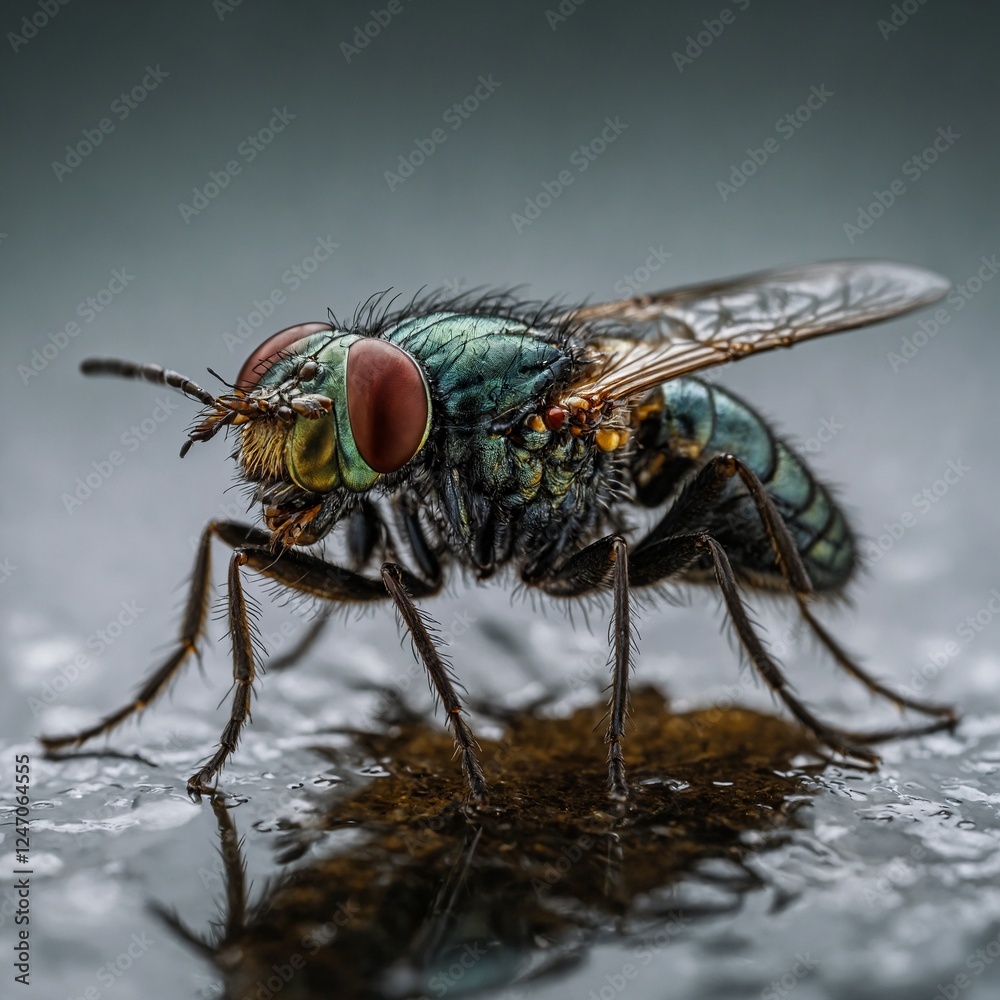 fly over a blurry background Macro Close-Up of Housefly on Flower Petalportrait of a green fly fly over a blurry background fly over a blurry background Macro Close-Up of Housefly on Flower Petalportrait of a green fly fly over a blurry background