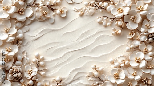 Elegant Cream Flowers Gold Accents Floral Design