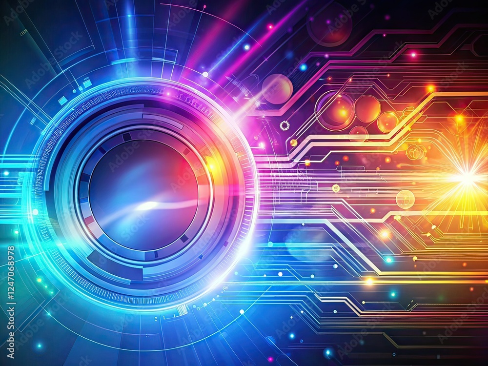 Obraz premium Hi-Tech Digital Technology Background - Left Subject Focus