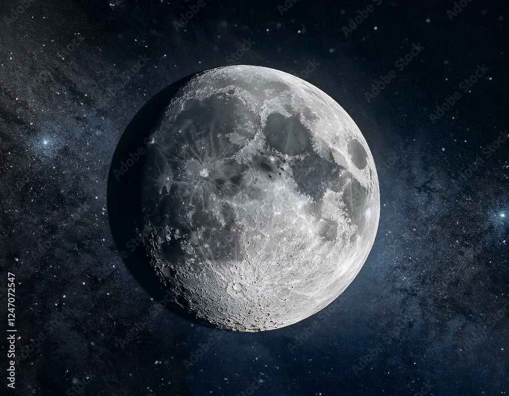 Fototapeta premium Imagen de la luna en alta definición en el espacio