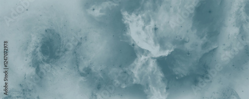 Dreamy Outer Space Scene With Soft Flowing Clouds of Gas and Dust Illuminated by Distant Twinkling Stars
