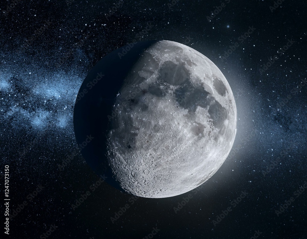 Naklejka premium Imagen de la luna en alta definición en el espacio