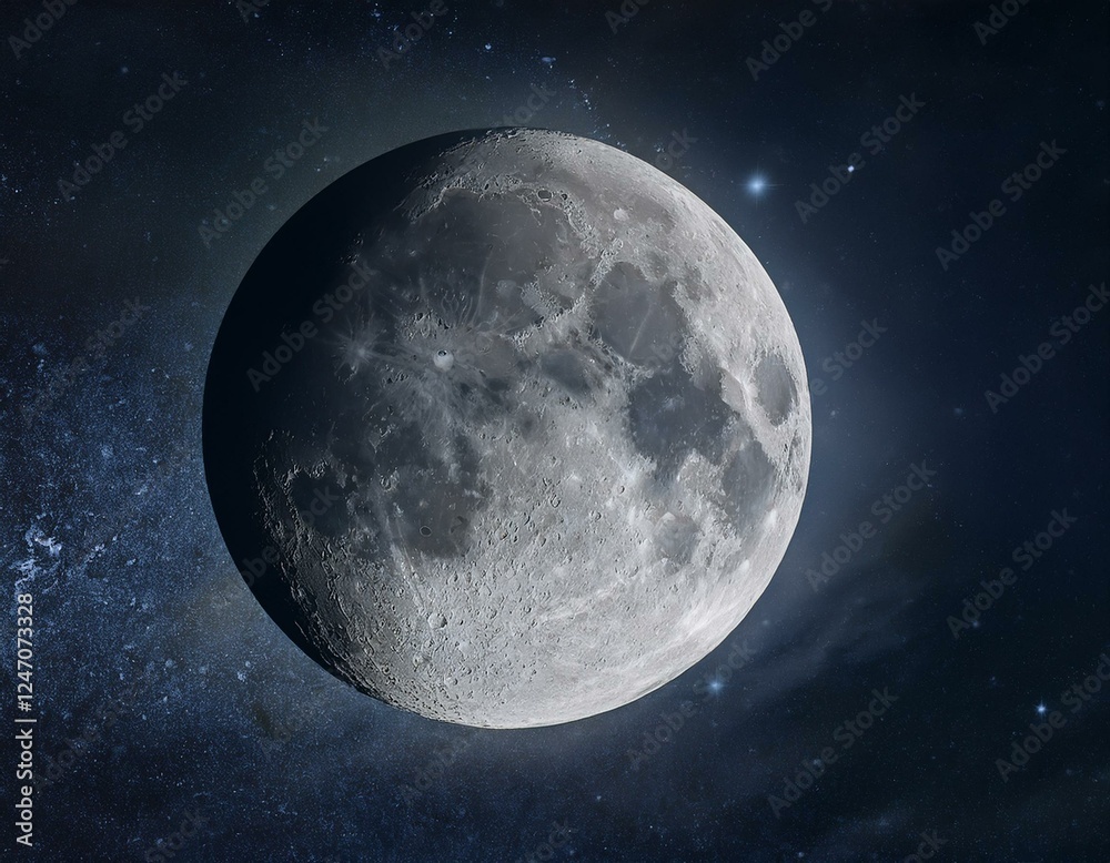 Fototapeta premium Imagen de la luna en alta definición en el espacio