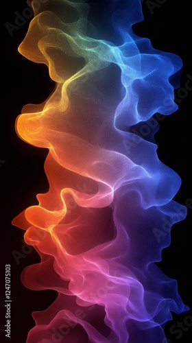 Fluid patterns with glowing elements create a mesmerizing visual effect in da...