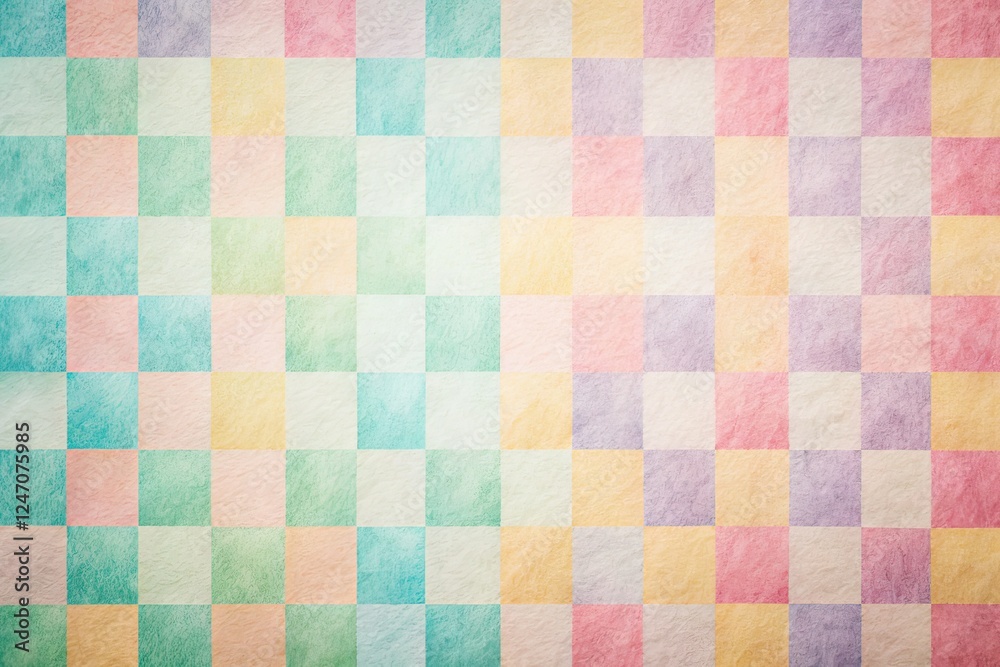 Japanese Washi Paper Drone Photography - Pastel Checkers Japanese Washi Paper Drone Photography - Pastel Checkers