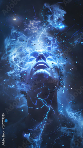 The Mind's Realms: A Striking Illustration of Exceptional Psionic Powers and Deep Meditation photo