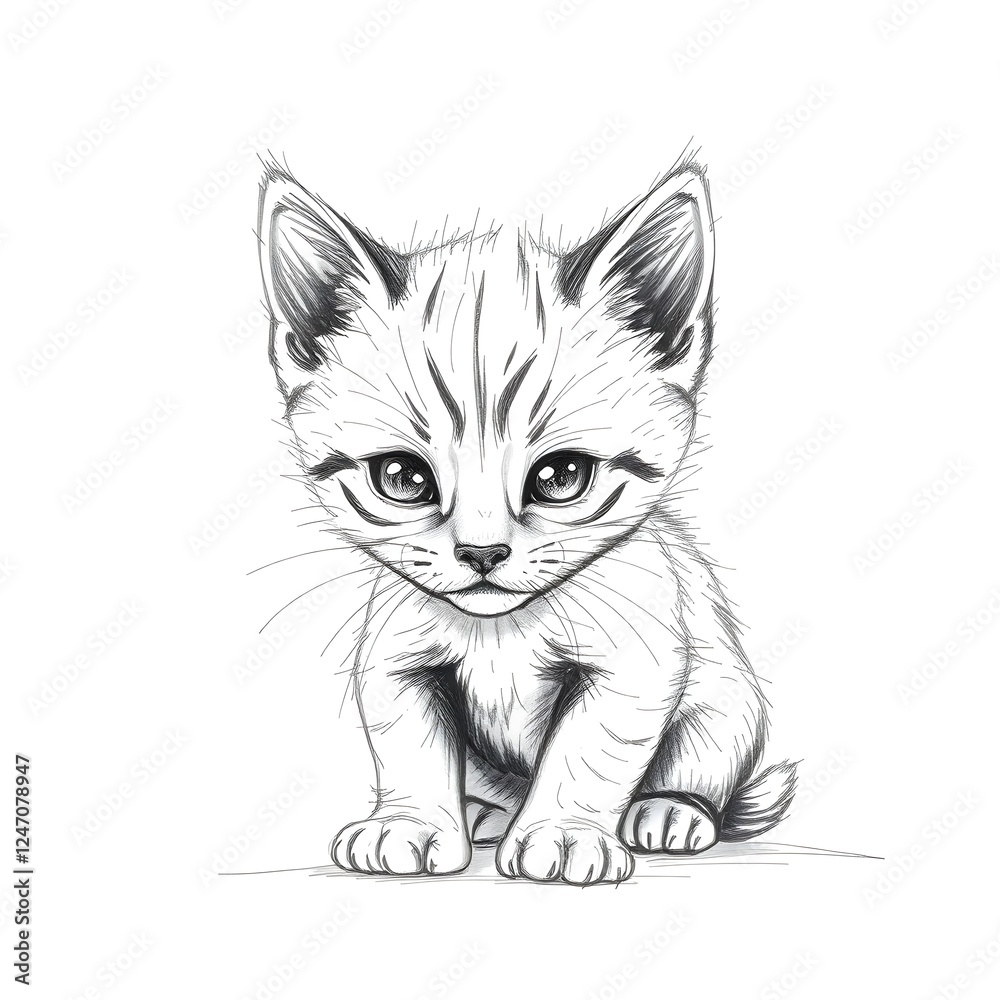 sketch illustration of a cat sketch illustration of a cat