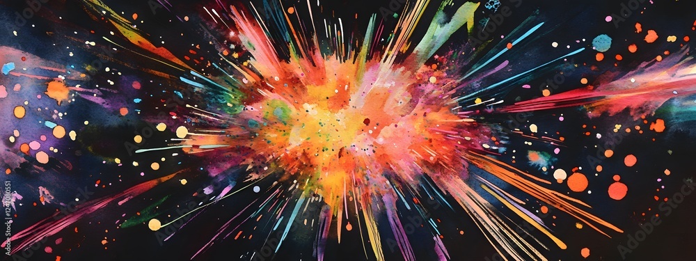 Fototapeta premium A vibrant and colorful painting of an abstract 