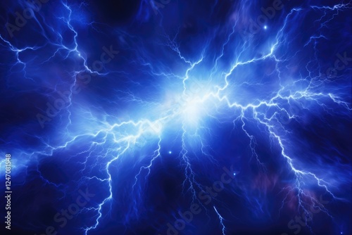 Wallpaper Mural Electric Blue Lightning: A True Display of Plasma Energy and Fractal Art in Space Torontodigital.ca