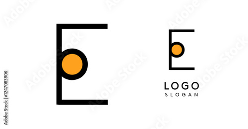 Geometric minimal letter E. Sleek tech logo for innovative branding, real estate, archetecture studio, digital finance, kid toys logo, creative brand. Vector illustration