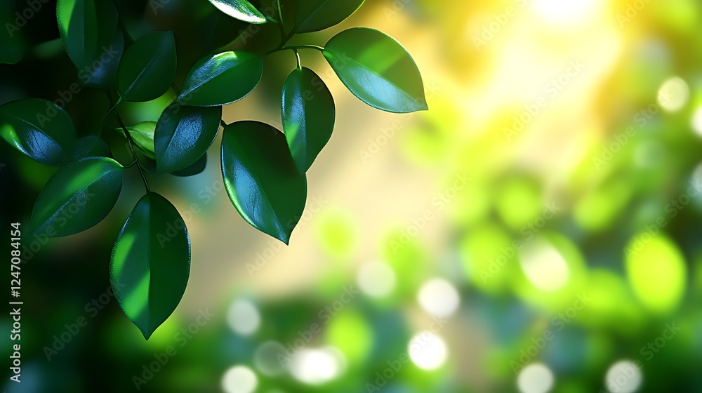 Lush Green Leaves Basking In Sunlight Lush Green Leaves Basking In Sunlight