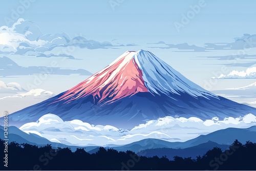 葛飾北斎02/46「富嶽三十六景 凱風快晴」リデザイン	