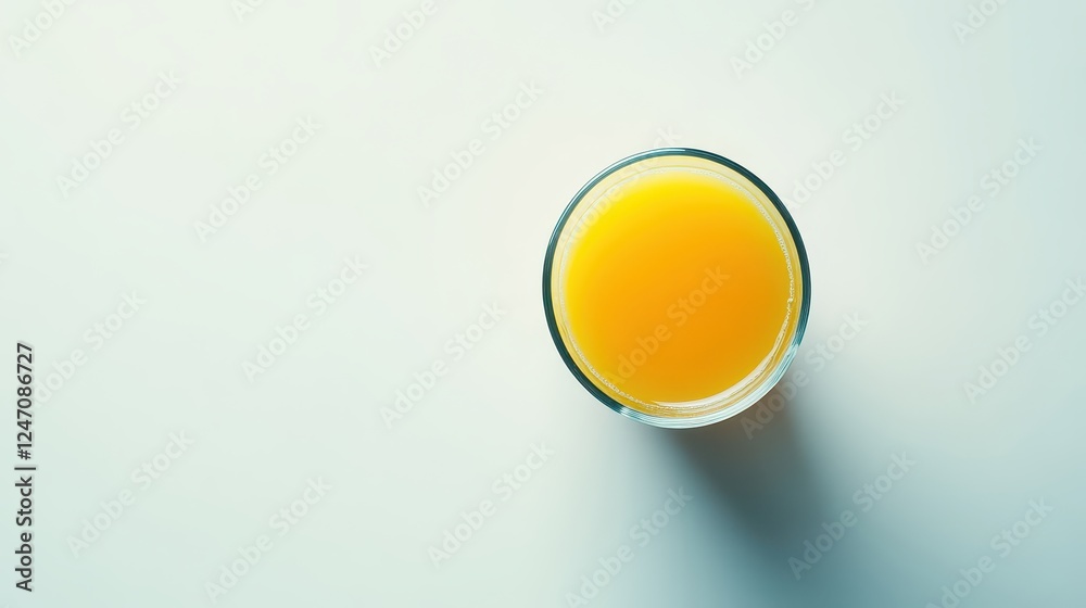 A single glass of freshly squeezed orange juice placed on a clean white background, ideal for beverage promotions. A single glass of freshly squeezed orange juice placed on a clean white background, ideal for beverage promotions.
