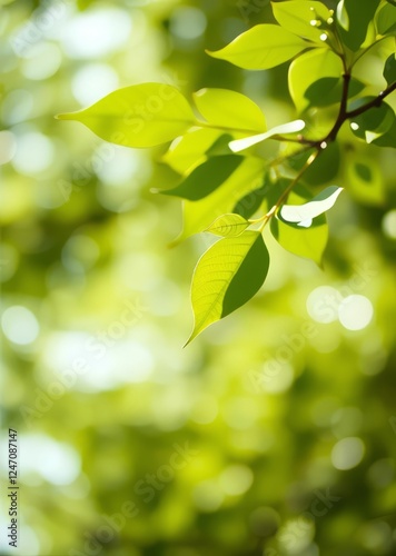 Spring bokeh nature abstract background green leaves blurred beautiful in the spring or summer bokeh green bokeh green abstract background light bright blur pattern