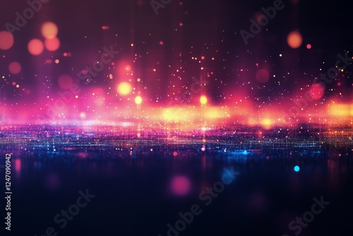 Colorful circle bokeh lights creating a vibrant abstract background art piece