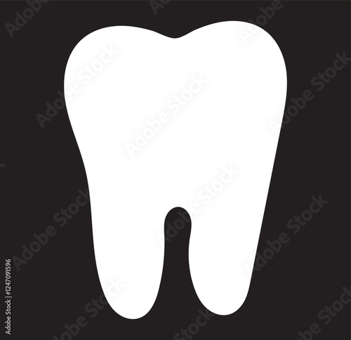  Tooth vector icon, tooth silhouette vector, Black tooth shape symbol