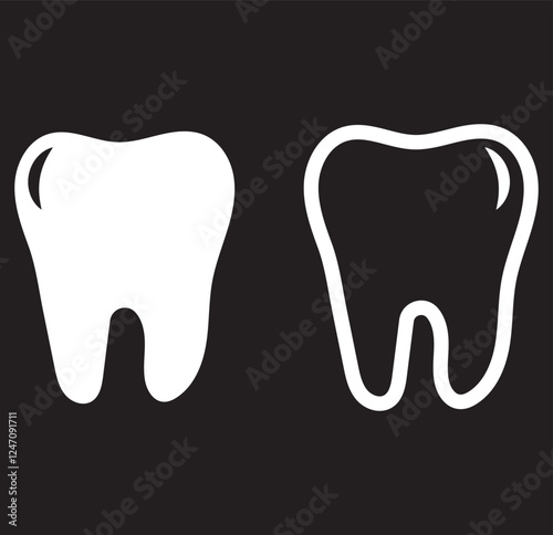 Teeth icon , tooth isolated , dental symbol. design eps 10 