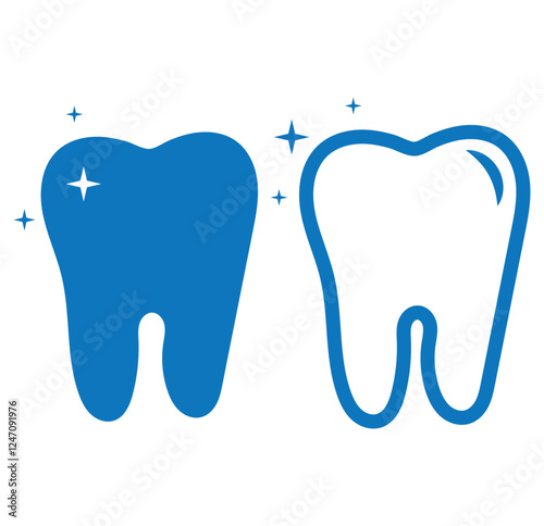 Tooth with toothbrush eps 10 