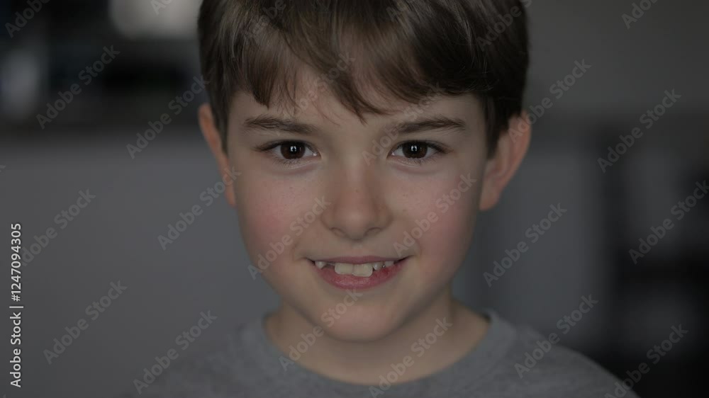 Portrait Little Boy Looking at Camera. Face Funny Contemplative Child. Close-up Portrait of Confident Inquisitive Laughs Happy Caucasian Teenage Boy. Eyes of Smiling Schoolboy. Positive Health Life. Portrait Little Boy Looking at Camera. Face Funny Contemplative Child. Close-up Portrait of Confident Inquisitive Laughs Happy Caucasian Teenage Boy. Eyes of Smiling Schoolboy. Positive Health Life.