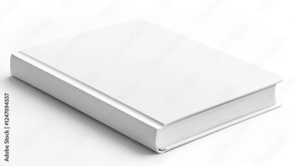 A clean white notebook isolated on a white background. Ideal for stationery or office supplies advertising. A clean white notebook isolated on a white background. Ideal for stationery or office supplies advertising.