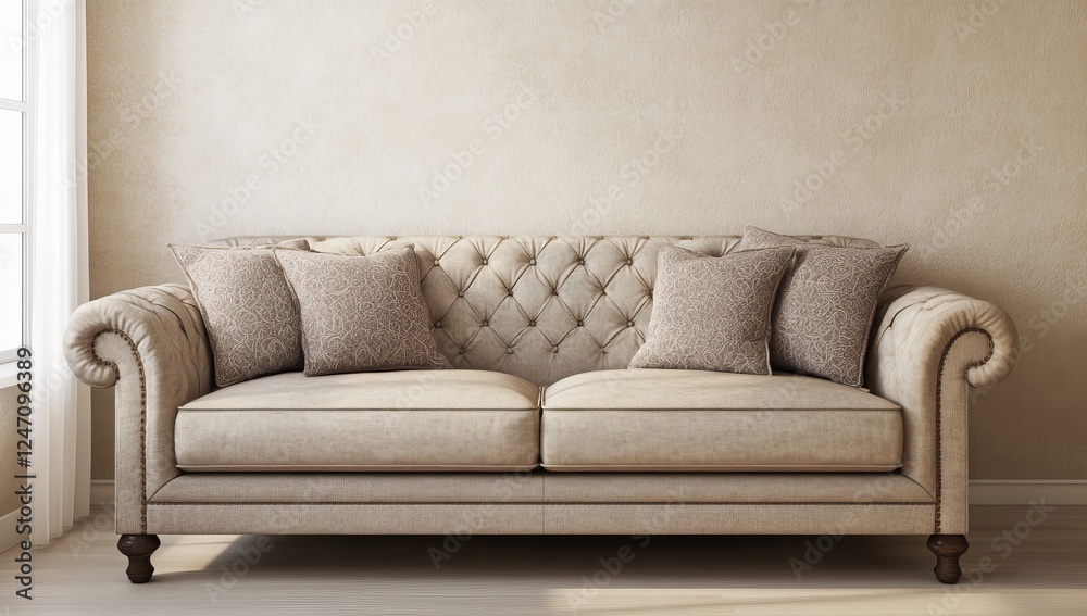 Elegant Beige Sofa in a Modern Living Room Elegant Beige Sofa in a Modern Living Room