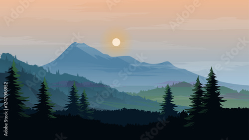 Taiga forest mountain