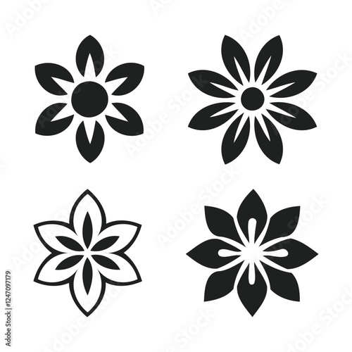 black and white flowers