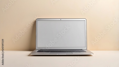 Wallpaper Mural Laptop banner with empty space Without Text, Ivory background Torontodigital.ca