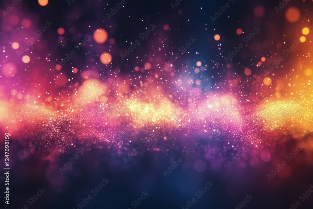 Fototapeta premium Colorful circle bokeh lights creating a vibrant abstract background art piece