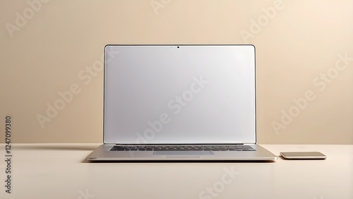 Wallpaper Mural Laptop banner with empty space Without Text, Ivory background Torontodigital.ca