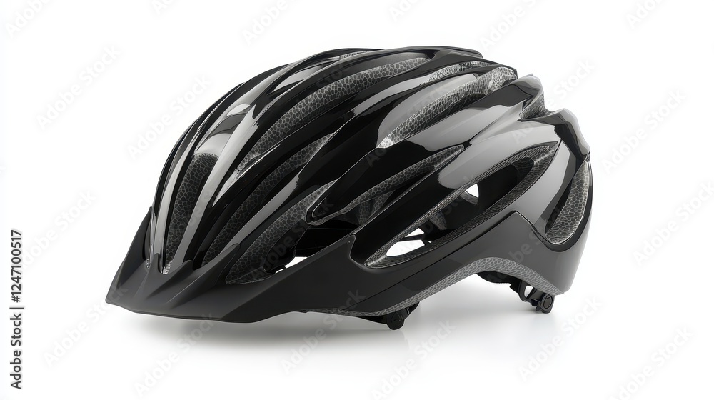 Single cycling helmet isolated on a white background, perfect for bike accessories or outdoor sports gear marketing. Single cycling helmet isolated on a white background, perfect for bike accessories or outdoor sports gear marketing.