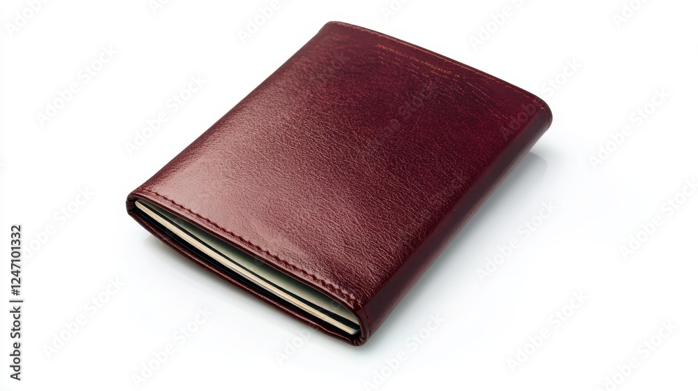 Single passport holder isolated on a white background, great for travel product or accessory marketing. Single passport holder isolated on a white background, great for travel product or accessory marketing.