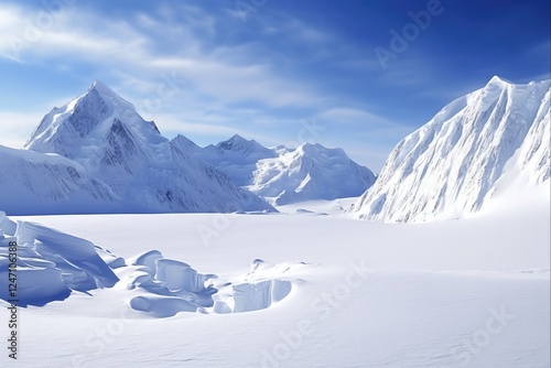 Wallpaper Mural Winter in Antarctica: Stunning Scenery of Mt Vinson, Sentinel Range and Ellsworth Mountains Wearing its White Blanket of Snow Torontodigital.ca