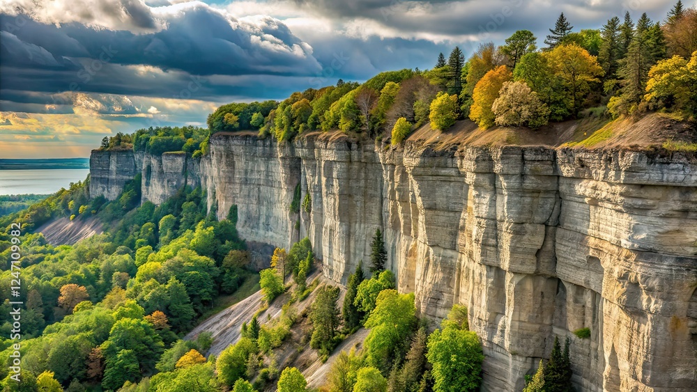 Minimalist Niagara Escarpment, Scenic Landscape, Canadian Scenery, Majestic Cliffs Minimalist Niagara Escarpment, Scenic Landscape, Canadian Scenery, Majestic Cliffs