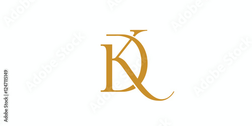 Modern and luxury letter DK initials logo design