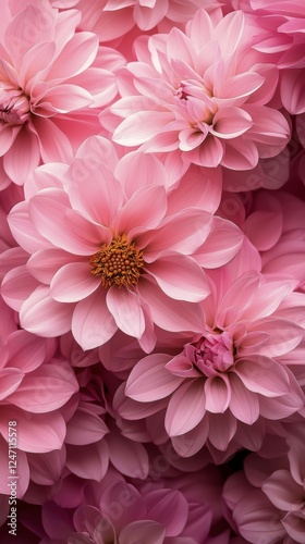 Pink flowers display vibrant petals and delicate texture in close-up view