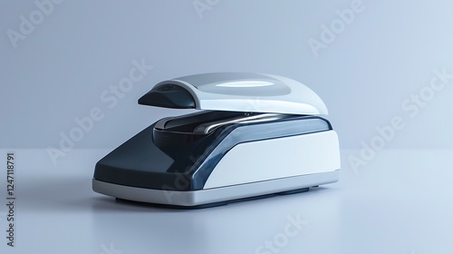 A compact electric knife sharpener on a white background photo