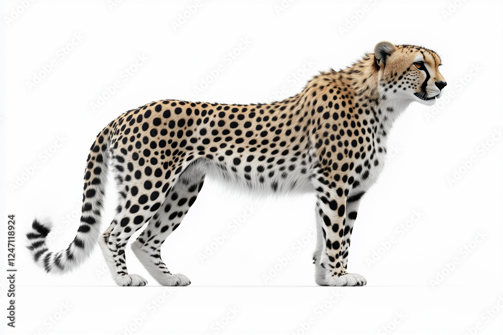 leopard cub in front of white background leopard cub in front of white background