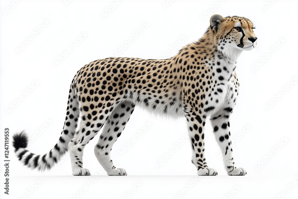 leopard cub in front of white background leopard cub in front of white background