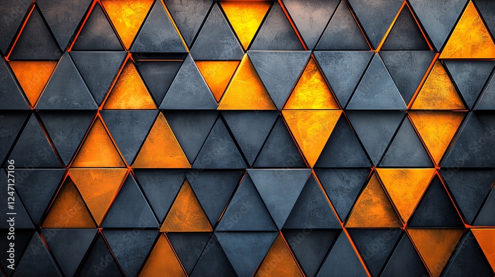 Orange and gray triangle wall texture Orange and gray triangle wall texture