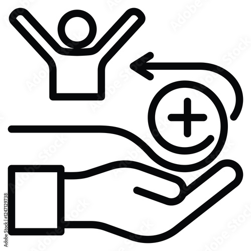 Positive Reinforcement icon line vector illustration