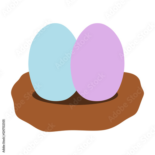 easter eggs in nest 