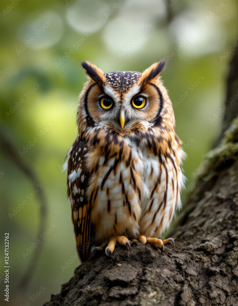 Portrait of an eurasian eagle-owl sitting on a glove Portrait of an eurasian eagle-owl sitting on a glove