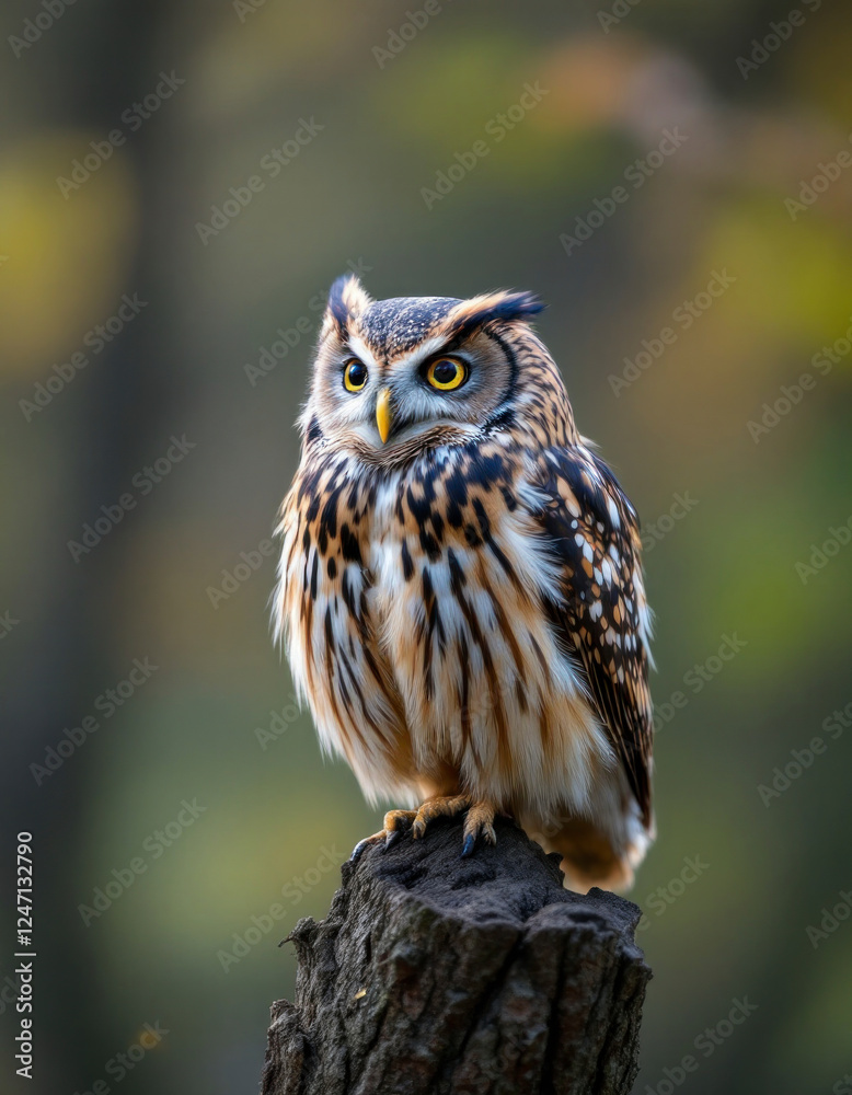 Portrait of an eurasian eagle-owl sitting on a glove Portrait of an eurasian eagle-owl sitting on a glove
